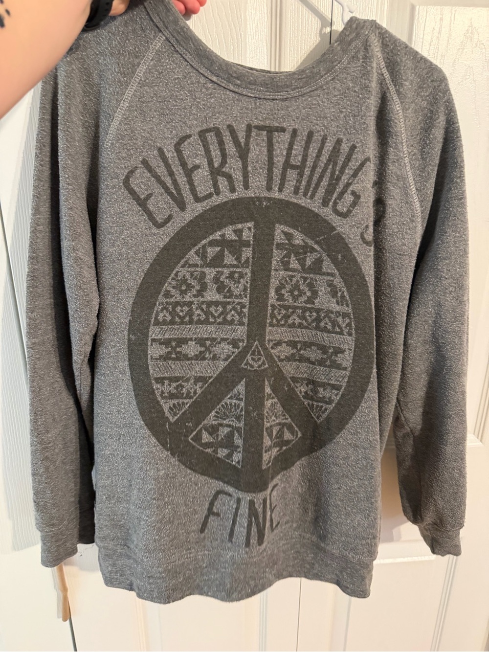 The summer set everything’s fine sweater. Pilled but that is how it came.
